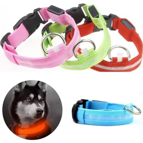 Shining Pet Dog Collar LED Light Pet Collar Flashing with Battery Safe Adjustable Anti-Lost,Avoid Car Accident Night Decoration