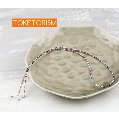 Toketorism vintage acrylic beads eyeglass chain sunglasses accessories womens glasses strap neck cord TM32