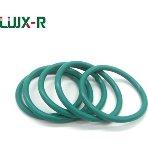LUJX-R 10pcs O Ring Seal 5mm Oil Proof Not-toxic Green O-Ring OD35/36/37/38/39/40/42/44/45/46~55mm FKM Sealing Washer Gasket