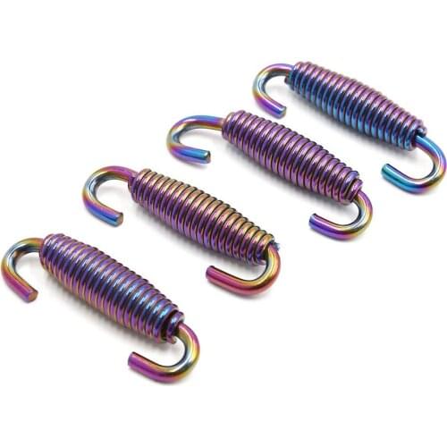 Uxcell a17122900ux0022 4pcs 55mm Stainless Steel Colorful Motorcycle Exhaust Pipe Springs Swivel Hooks, 4 Pack