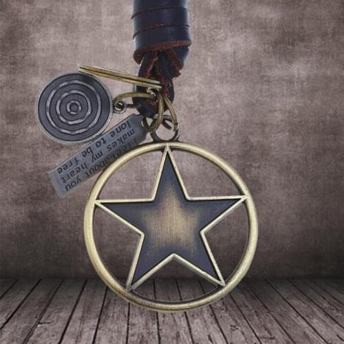 Vintage Five-Pointed Star Sun Moon Keychain Retro Alloy Geometry Pentagram Pendant Keyring Bag Accessories Car Key Chain Jewelry