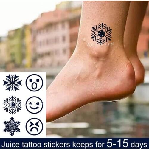 Waterproof Temporary Juice Ink Sticker Suprise Smile Expression Geometric Patterns Fruit Gel Long Lasting Tattoo for Men Women