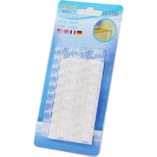 20 Pcs Cord Wire Cable Plastic Clips Self Adhesive Clamp Organizer Fixer Transparent