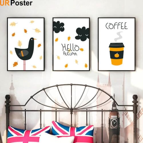 Hello Autumn Poster Prints Culture of The Season Hall Wall Art Canvas Painting Plant Picture for Living Room Nordic Home Decor