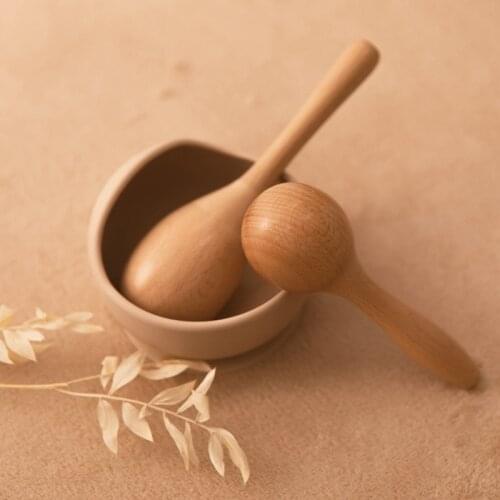 1pc Baby Wooden Rettle Toys Beech Sand Hammer Musical Toy Instrument Sound Early Educational Funny Toys For Children Kids Gift