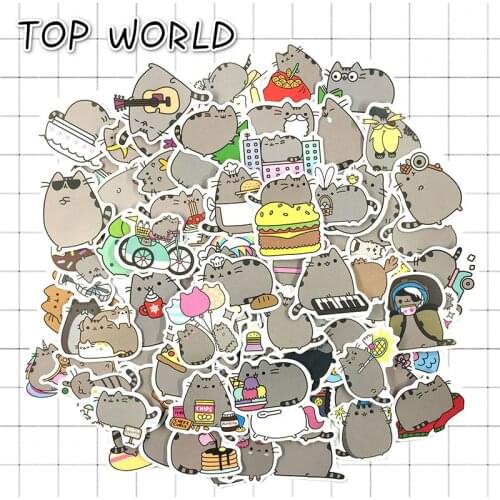 10/50pcs/lot Cartoon Cat Cute Stickers For Tab Phone Laptop Tv Fridge Bicycle Pvc Waterproof Decal Toy Sticker For Kids