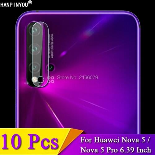10 Pcs/Lot For Huawei Nova5 / Nova 5 Pro 6.39" Clear Rear Camera Lens Protective Protector Cover Soft Tempered Glass Film Guard