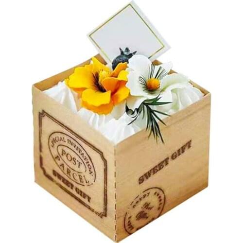 100pcs/lot Square Kraft Cube 7 oz Tasting Sample Dessert Cups Disposable Parfait Appetizer Cup Party Shooters Desserts