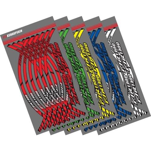 12 X Thick Edge Outer Rim Sticker Stripe Wheel Decals For yamaha fjr1300 FJR 1300 moto stickers decal