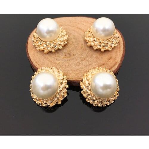 2016New 100Pcs 18mm Alloy Big Pearl Center Rhinestone Buttons/Buckle for DIY clothing and Hair accessories HZ234