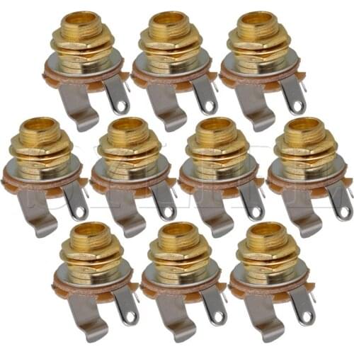30x20mm Gold Output Jack socket for Electric Guitar Parts Set of 10