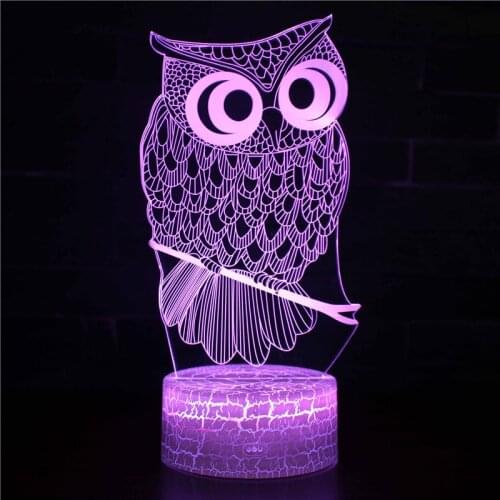 3D Night Light for Kids Owl 3D Illusion Lamp with 16 Colours Changing and Remote Desk Decorations for Teen Girls or Boys