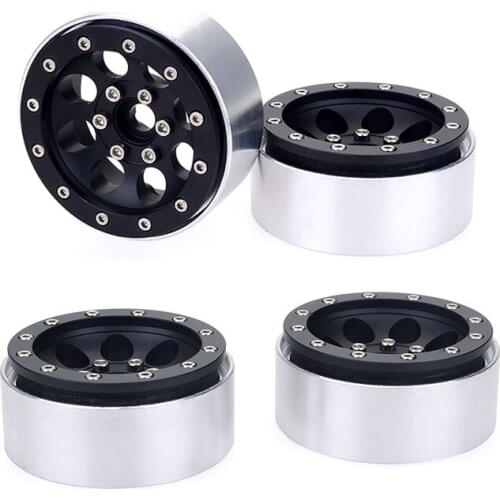 4Pcs Aluminum Alloy 1.9inch Beadlock Wheels Rims for 1/10 RC Crawler Axial SCX10 SCX10 II 90046 Traxxas TRX4 D90