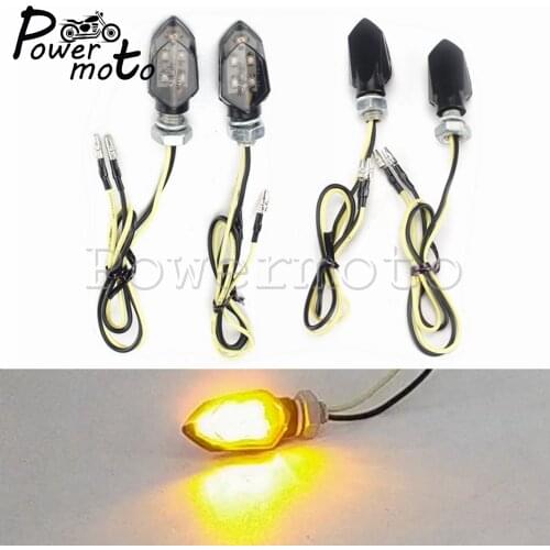 4Pc Motorcycle Mini E8 Emark LED Turn Signal Light 12V Amber Blinker Indicator Lamp for Honda Suzuki Kawasaki Yamaha Hyosung BMW