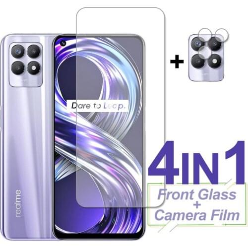 4-In-1 Screen Protector For Realme 8i Tempered Glass Shockproof HD Protective Phone Camera Lens Film On Realme 8S 5G 8i 8 Pro