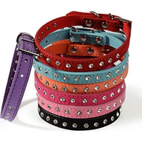 50Pcs/Lot Pet Dog Cat Collar Genuine Real Leather Rivet Studded Adjustable Small Collar