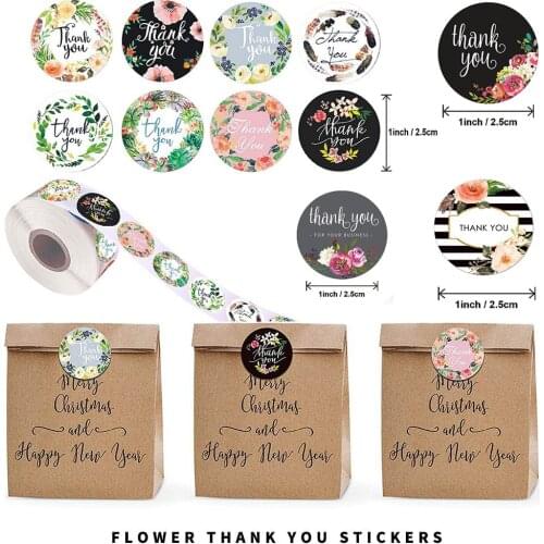 500 Pcs Of One Roll Of Thank You For Ordering Stickers Cake Baking Gift Tags Sealing Stickers Candy Greeting Card Decoration