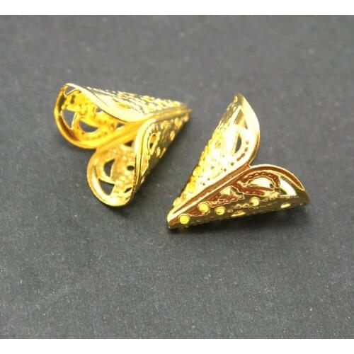 6pcs/lot Gold Flower Beads Cap 12*16mm for Jewelry Making FDA009-19