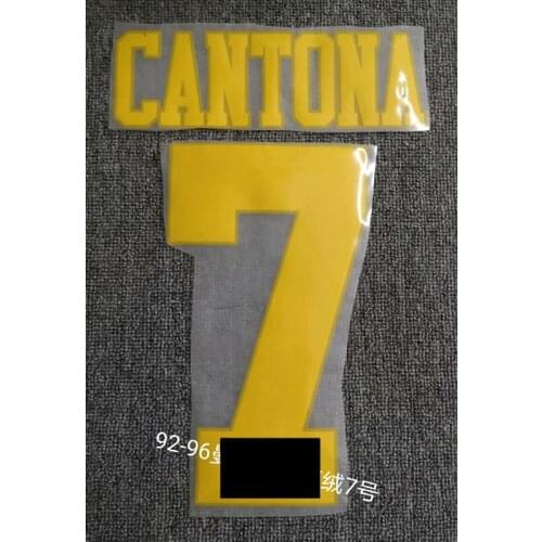 Velvet material Retro 92-96 #7 Cantona Name and number Hot stamping Patch Badges