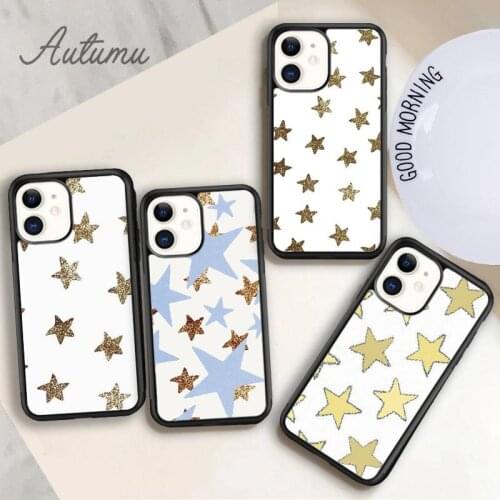 Glitter Stars Phone Case for iPhone 11 12 Pro Max mini X XR XS SE 2020 5 6S 7 8 Plus Samsung Galaxy S8 S9 S10 Cover shell