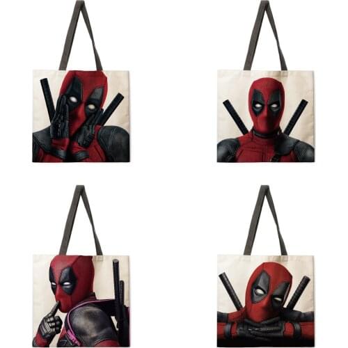 Ladies handbags cartoon characters printed bags handbags ladies shoulder bags foldable shopping bags outdoor beach handbags