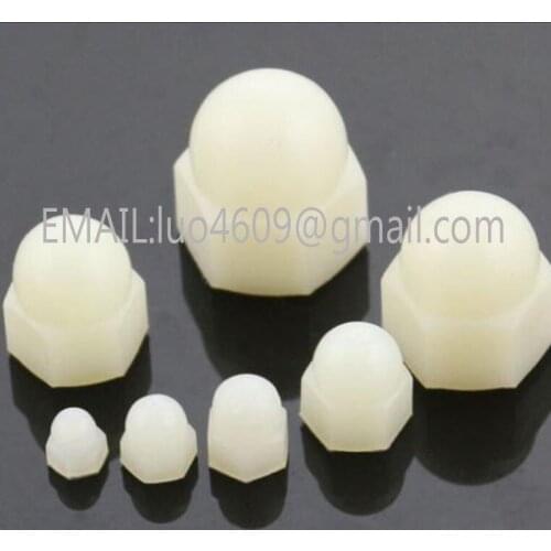 DIN 1587 hexagon domed cap nuts,M8 white nylon dome Head Hexagon Nuts Cap Nuts Protection Cover Nuts