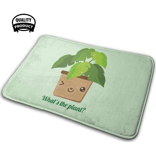 That Plant Is Winking Soft House Family Anti-Slip Mat Rug Carpet Plant Flower Pun Funny Whats The Plan Flower Pot Vegetation