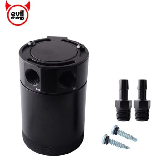 Evil energy Universal 400ml 2-Port Oil Catch Can 3/8" NPT Inlet Outlet Reservoir Oil Tank Fuel Can Tanks