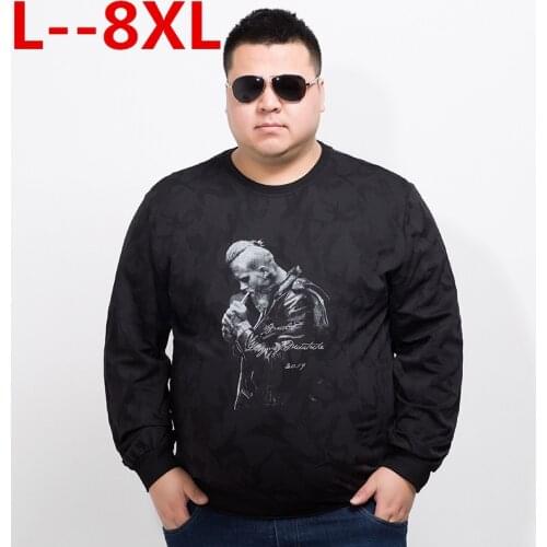 10XL 8XL 6XL 5XL spring New Long Sleeve T Shirts Men Loose Fit Letter Fashion 100% Pure Cotton T Shirt Male Tops Pullover