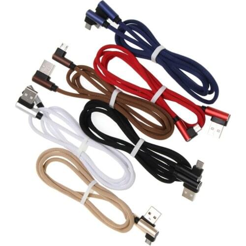 90 Degree Elbow 1/2/3m Fast Charging USB Type C Cable For Samsung S9 S10 Plus Microusb Charger Data Line for iPhone 11 Xiaomi