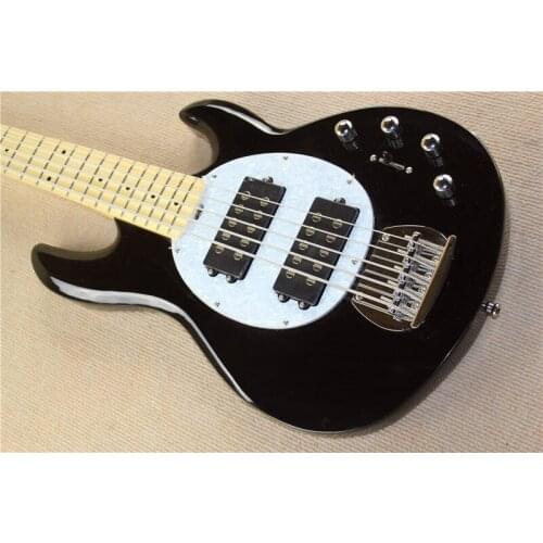 Chinese guitar factory custom Black Music Man Ernie Ball Sting Ray 5 String Bass Guitar Active pickups 01 8788