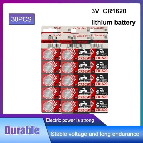30Pcs/Lot cr1620 Button Cell Batteries Original Product For Maxell 3V Lithium Battery CR 1620 Suitable Supports Watch