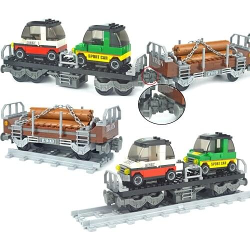 Model building kits Compatible Technical city trains rails 021 3D blocks building toys hobbies for children