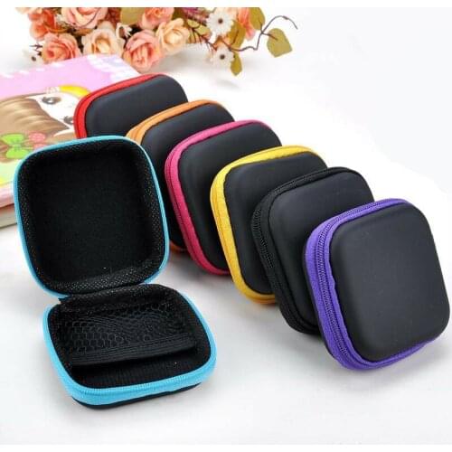 Square EVA Purse For Earphones Case Container Cable Earbuds Storage Bag Holder Portable Earphones Case Finishing Package