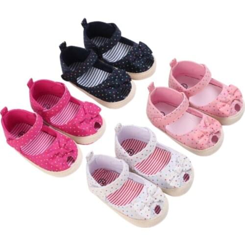 Summer Cute Baby Girls Bow Knot Cloth Sandals Cute Soft Sole Princess Shoes Infant Non-Slip Instagramable First Walkers 0-18M
