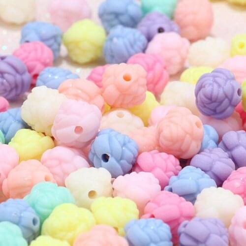 MHS.SUN Mixed Color Plum Blossom Shape Beads Loose Acrylic Beads Matte Chunky Beads For DIY Jewelry Necklace 60Pcs