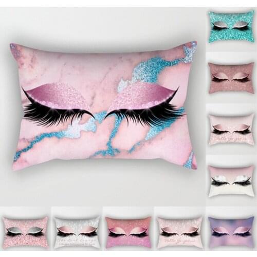 Fashion Lash Pillow Case Eyelash Cushion Cover Geometric Sofa Pillowcase Pillow Eyelash Cushion Cover Home Decor Pillow Case