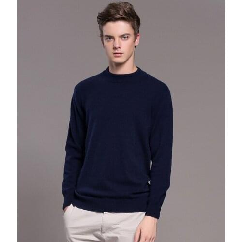 MRMT 2021 Brand Mens Cashmere Sweater Pullover Solid Color Pullover for Male Half-high Collar Base Warm Sweater