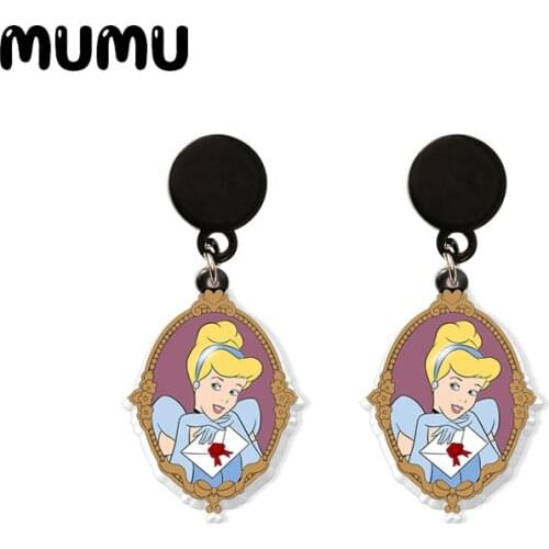 2021 New Cinderella Drop Earring Princess Earrings Resin Epoxy Handmade Jewelrys