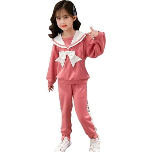 Teen Girls Clothing Sweatshirt + Pants Girls Clothing Spring Autumn Girls Tracksuit Casual Style Childrens Clothes Girl