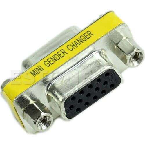 VGA/SVGA 15pin Gender Changer Adapter Female to Female Cable Extender Connector