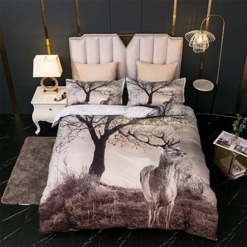 Landscape Deer 3D Printing Duvet Cover Pillowcase Soft Bedding Single Double Extra Large Duvet Cover
