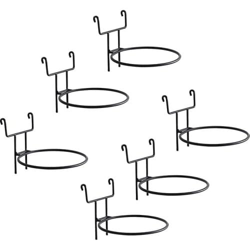 Black Metal Wire Hanging Flower Pot Stand, Suitable for Wire Lattice Wall, Set of 6