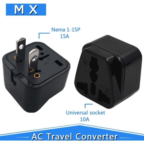 US Plug, 10A 250V CE Certified ABS Material Connector, AU UK EU US to US Travel Conversion Plug Adapter