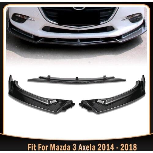 Car Front Bumper Splitter Lip Diffuser Body Kit Spoiler For Mazda 3 Axela 2014 - 2018 Glossy / Matte Black / Carbon Fiber