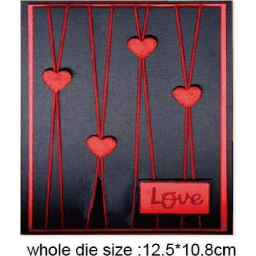 Heart Linked frame Metal Cutting Die Stencils for DIY Scrapbooking Album Decorative Embossing Hand-on Paper Craft Cards