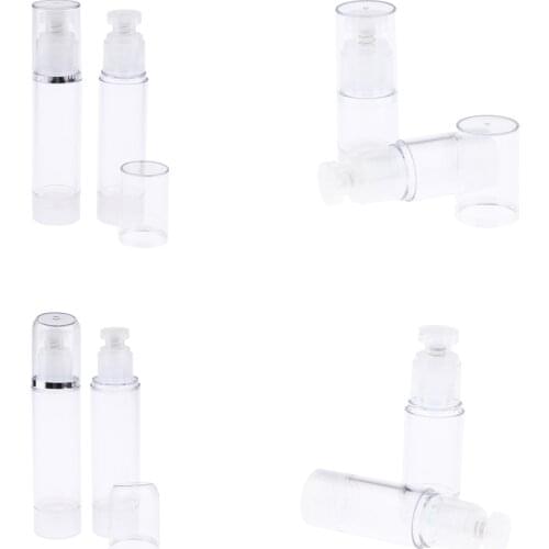 2 Pieces Mini Airless Vacuum Atomizer Cosmetic Cosmetic Pump Bottles for Travel, 15ml 30ml 50ml 100ml