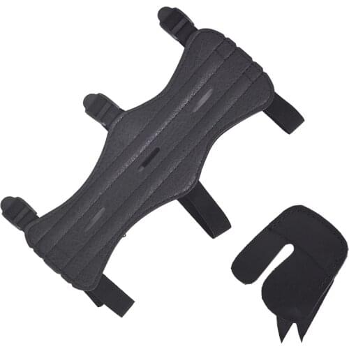 Cow Leather Arm Guard Finger Guard Combination Archery Gear for Archery Hunting Shooting
