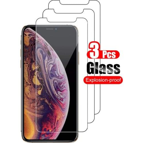 3Pcs For iPhone 12 11 Pro Max XR X Xs 7 8 6s Plus 5S 4s Tempered Glass Screen Protector Front Protective Glass Shield Film 9H
