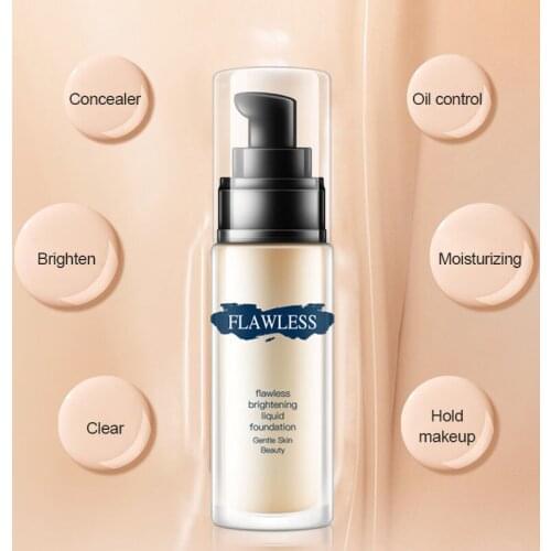 Liquid Waterproof Foundation Concealer Refreshing Moisturizing Brightening Color Non-floating Long-wearing Makeup Cosmetic TSLM1